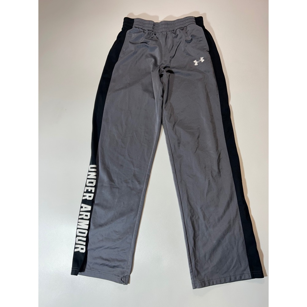 Under Armour Athletic Pants Boys XL Gray Good Loose Fit Logo Track Joggers